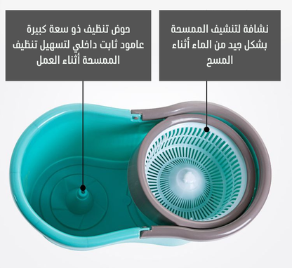 ممسحة دوارة °360 مطوّرة بدلو مزدوج